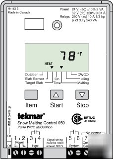 Tekmar 650 snow melt control w/pulse width modulation