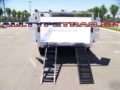 2009 enclosed box utility cargo landscape dump trailer 
