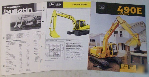 John deere 1986, 1987, 1992 490 excavators brochure lot