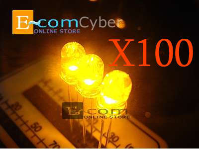 100 leds 5MM ultra bright yellow led 8000 mcd neon-LD31