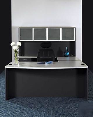 6 pcs u-shape executive office desk - napa-U1-gray