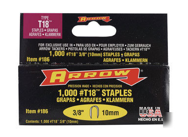 Arrow round crown heavy duty staples 3/8