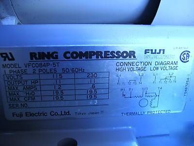 Fuji electric ring compressor VFC084P-5T