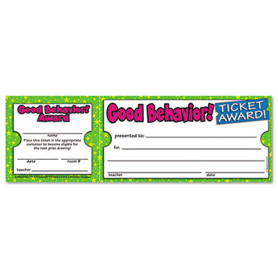 Good behavior ticket awards, 2-part tickets/pack