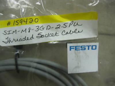 New 159420 festo sim-M8-3GD-2.5PU threaded socket cable 