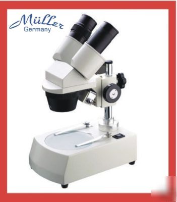 New bino stereo microscope 20X 40X 80X / 2X halogen / 