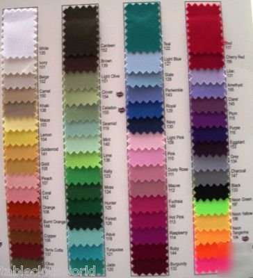 Table skirting two 11-ft -- wedding style -- 62 colors
