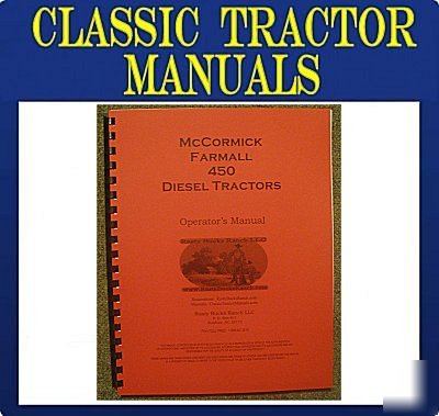 Farmall 450 diesel (mccormick) operator's manual