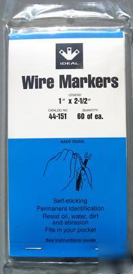 Ideal 44-151 write-on wire marker book legend 1X2-1/2â€