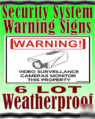 Security surveillance cctv camera warning sign lot of 6