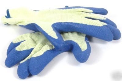 6 pairs of rubber palm coated construction work gloves