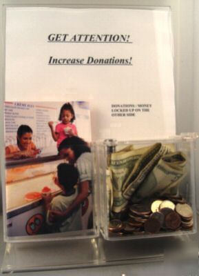 4 charity fundraiser donation box trifold brochure lock