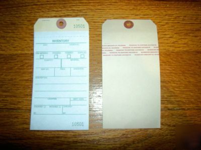 500 self-adhesive 3-part inventory tags 3-1/8