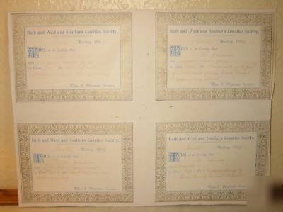 Buttermaking certificates 1909 bath & west & s.counties