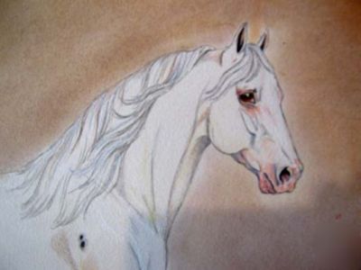 Equine pastel drawing mare n foal donated to naaes