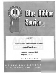 International 140 & 240 specifications service manual