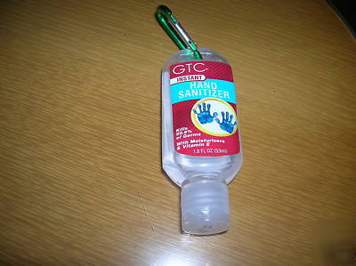 Hand sanitizer with backpack clip