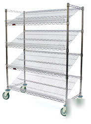 Angled shelf/visual merchandising carts 18X60 72