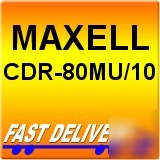 Maxell cdr-80MU/10 80 min recordable cd dig audio 32X r