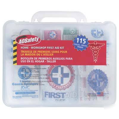 New ao safety 115-pc. home/workshop first aid kit - 