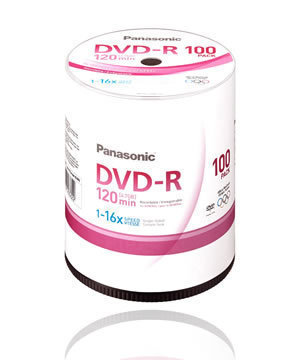 Panasonic dvd-r 4.7GB 100 spindle for video recording