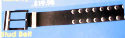  leather studded motorcycle belt size large nwt
