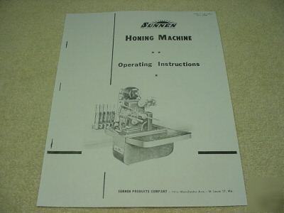 Sunnen 1949 lba honing machine instructions 