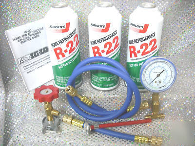Home air conditioner recharge kit gauge & instructions