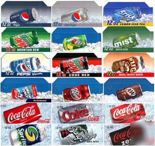 18 flavor strips for vending machines, with coke zero