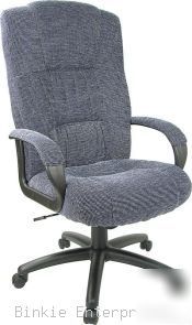 Grey fabric high back executive computer office chair
