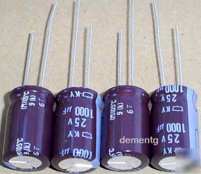 4X nippon ky 1000UF 25V low-esr capacitors 105C 12MM