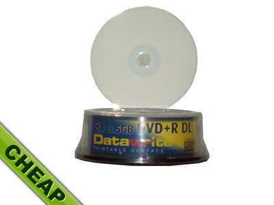 5 [discs] datawrite dvd+r dual layer printable 8X/8.5GB