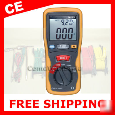New digital earth resistance tester ohm ac dc meter