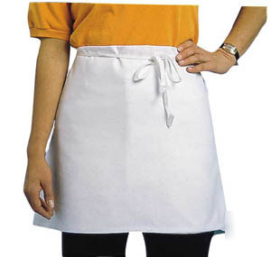 New lot of 12 waist bar 4-way white kitchen aprons 1 dz