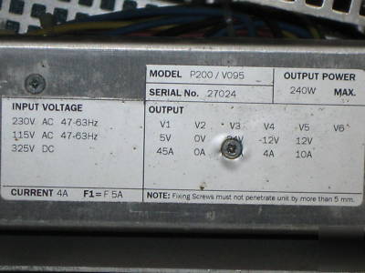 Power supply typ sp-nt HBE200002/C1A model SP200/V095