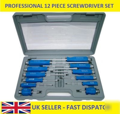 Professional 12 piece screwdriver slotted philips set 
