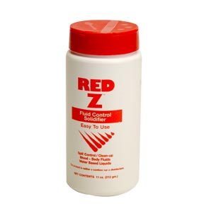 Red z biohazard absorbent powder 11 oz bottle