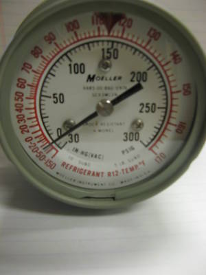 Moeller compound pressure-vacuum gauge 30 hg 300 psig 