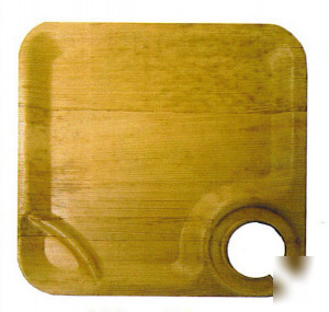 Square reusable bamboo wine plate (case=400 plates)