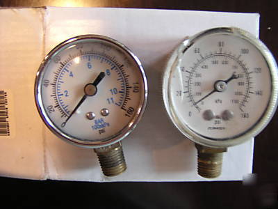 2 used pressure gauges 160 psi 1100 kpa