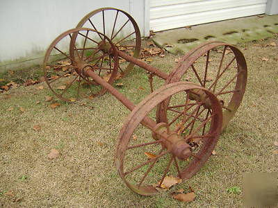 Antique iron / steel farm wheels .. 1890 - 1920's ?