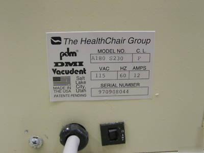 Dmi A180 S230 power medical dental podiatry chair exam