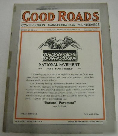 Good roads 1921 construction magazine vol.21, no.8