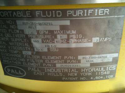 Pall fluid purifier hsp-180-460KPH4 