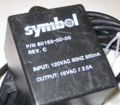 Symbol 60153-00-00 rev. c ac adapter power supply 15V