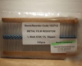 MF25-100 E12 1/4W metal film, resistor ki...lot of 6100