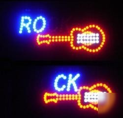New rock guitar led sign and light flashes with motion 