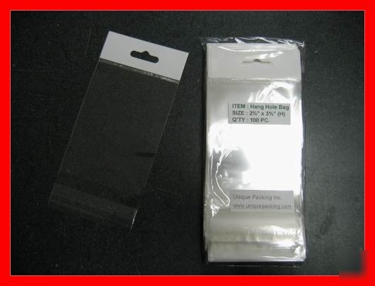 4000 2 3/4 x 3 3/4 resealable bags w/ hang hole 2X3