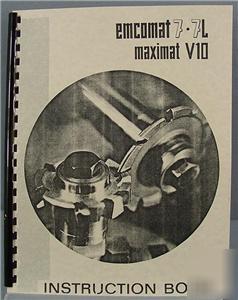Emco emcomat 7-7L & maximat V10 instruction manual
