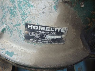 Homelite diaphram pump with a briggs and stratton motor